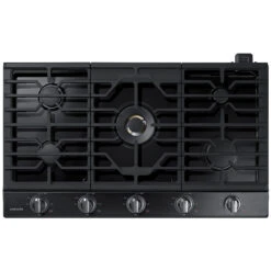 Surface De Cuisson Au Gaz Samsung, 59 000 BTU, 5 Brûleurs, 36 Po, Acier Inoxydable Noir