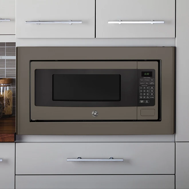 Ensemble D'encastrement Pour Micro-ondes GE, Acier Inoxydable, 27 Po L., Gris 4 Ensemble D'encastrement Pour Micro-ondes GE, Acier Inoxydable, 27 Po L., Gris – Image 2