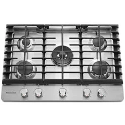 Table De Cuisson Au Gaz KitchenAid, 5 Brûleurs, 30 Po, 17,000 BTU, Acier Inoxydable