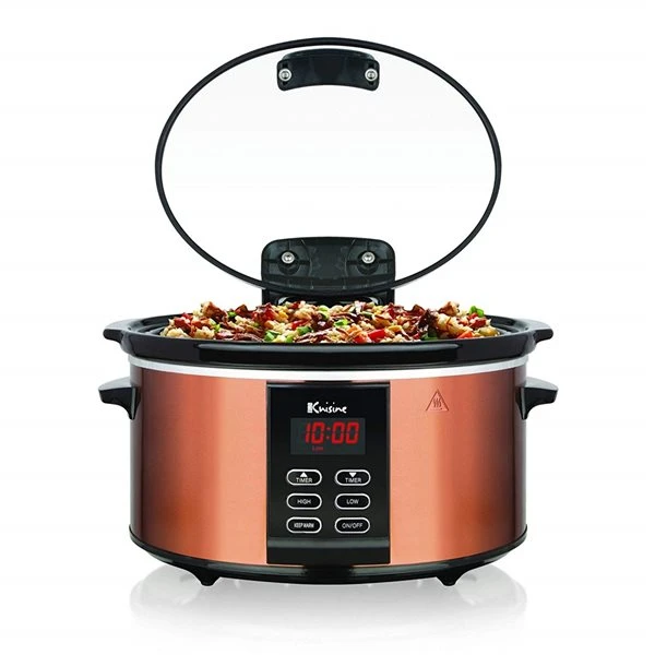 Mijoteuse Ovale Programmable De 6 L Au Fini Cuivré Euro Cuisine 4 Mijoteuse Ovale Programmable De 6 L Au Fini Cuivré Euro Cuisine – Image 2