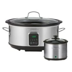 Mijoteuse Kenmore Noir Et Argent De 6,6 L Avec Réchaud à Sauce